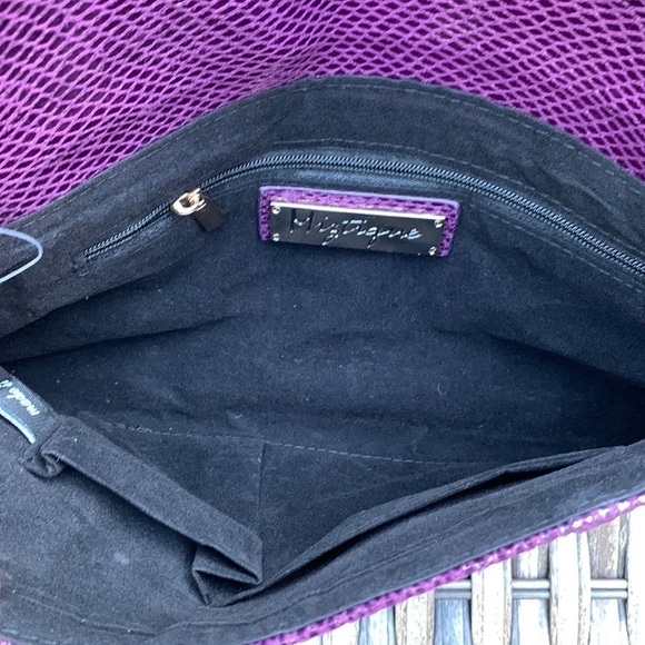 MIZTIQUE Convertible Snakeskin Handbag/Clutch - Plum - Picture 13 of 16